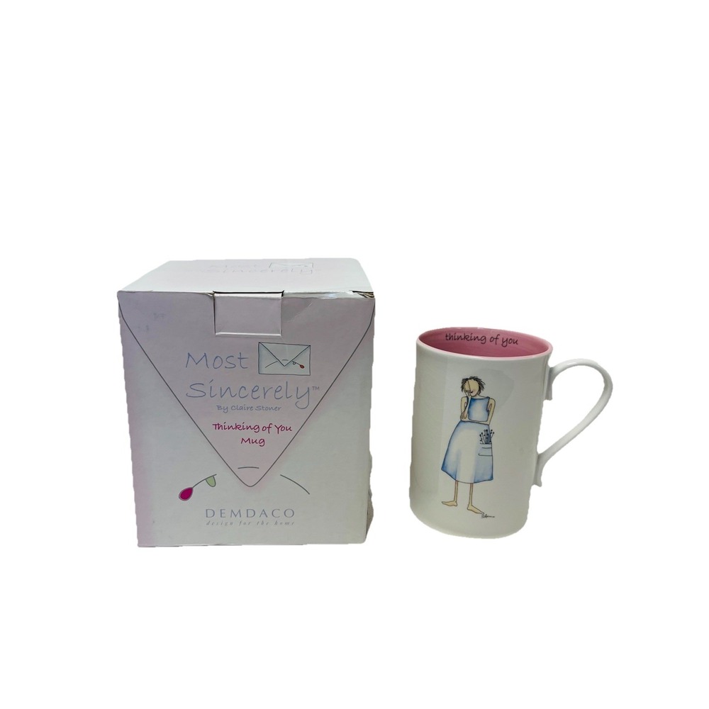 VTG Demdaco Most Sincerely By Claire Stoner 'Thinking of You' Coffee Cup Mug NEW
